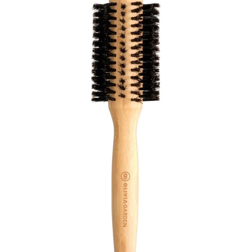 Bamboo Touch Rundbürste aus Bambus mit 100% reinen Wildschweinborsten von Olivia Garden