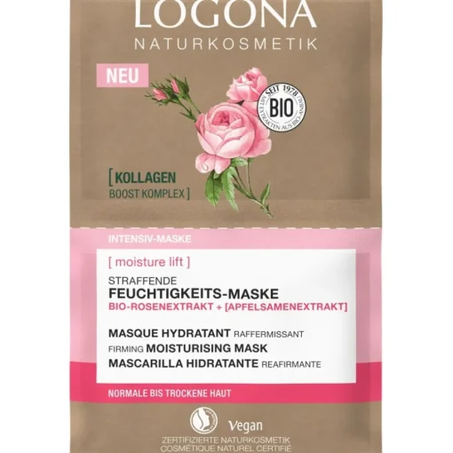 Bio-Rosenextrakt & Apfelsamenextrakt Moisture Lift Straffende Feuchtigkeits-Maske Anti-Aging Pflege von Logona
