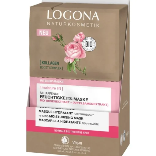 Bio-Rosenextrakt & Apfelsamenextrakt Moisture Lift Straffende Feuchtigkeits-Maske Anti-Aging Pflege von Logona