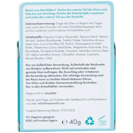 Deodorant Refill Fresh Cotton Refill von Wild