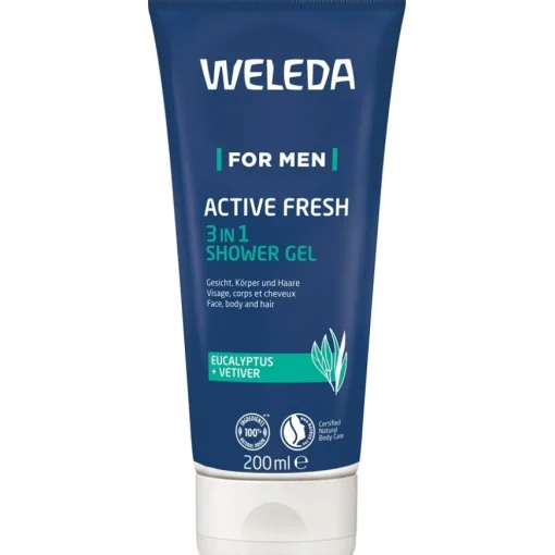 Duschgel For Men Active Fresh 3in1 Shower Gel Belebt durch erfrischend-herben & maskulinen Duft von Weleda