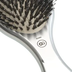 Expert Care Oval Paddelbürste 16-reihig Mit Wildschweinborsten und genoppten Führungsstiften von Olivia Garden