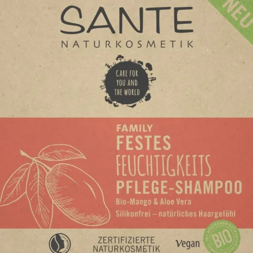 Festes Feuchtigkeits Pflege-Shampoo Bio-Mango & Aloe Vera von Sante Naturkosmetik