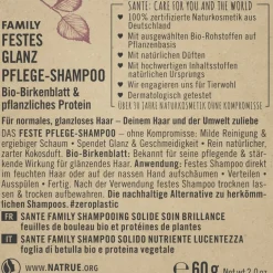 Festes Glanz Pflege-Shampoo Bio-Birkensaft von Sante Naturkosmetik