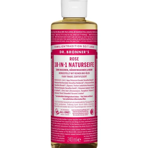 Flüssigseifen Rose 18-in-1 Naturseife von Dr. Bronner's
