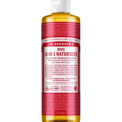 Flüssigseifen Rose 18-in-1 Naturseife von Dr. Bronner's