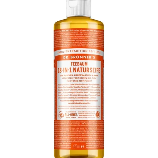 Flüssigseifen Teebaum 18-in-1 Naturseife von Dr. Bronner's