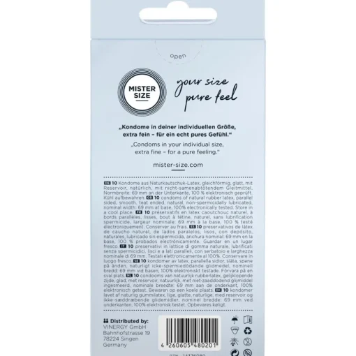 Kondome Pure Feel 69 mm - Größe 3XL von Mister Size