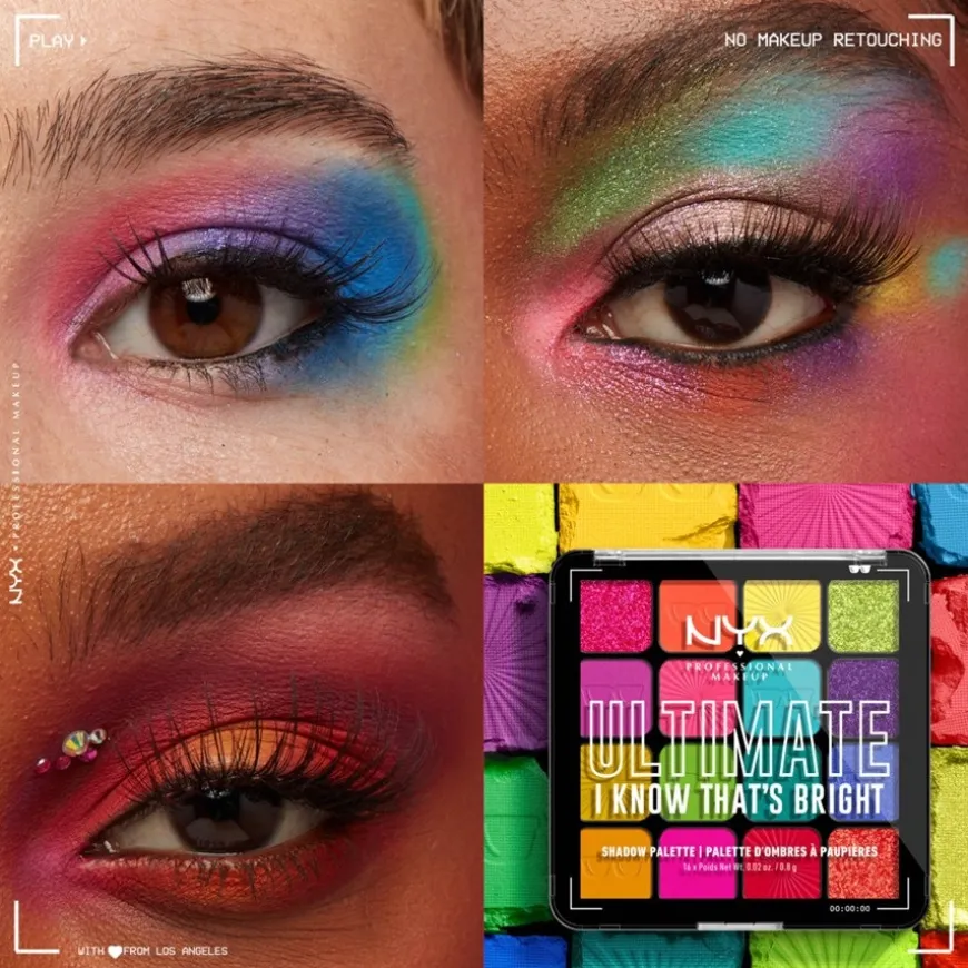 Lidschatten Ultimate Shadow Palette I Know That's Bright von NYX Professional Makeup