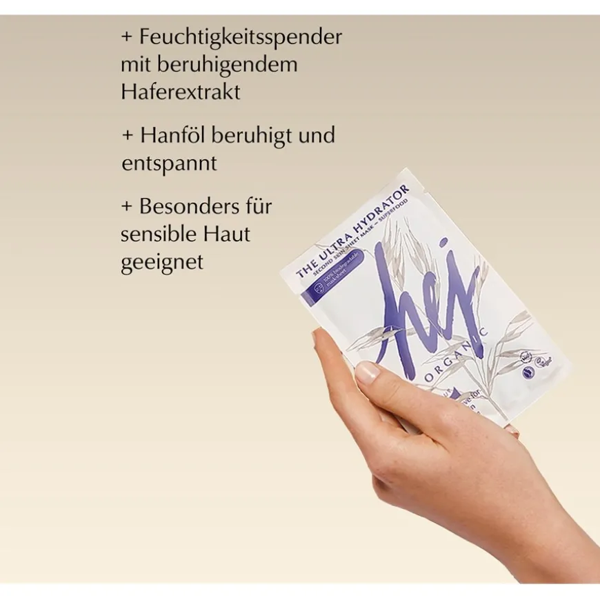 Masken & Peelings The Ultra Hydrator Second Skin Sheet Mask von Hej Organic