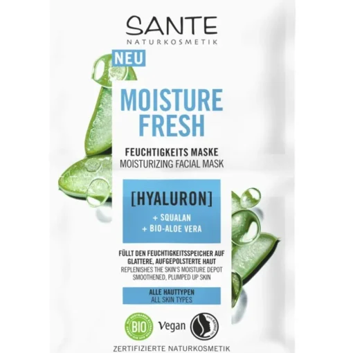 Masken Moisture Fresh Feuchtigkeitsmaske mit Hyaluron, Squalan & Bio-Aloe Vera von Sante Naturkosmetik