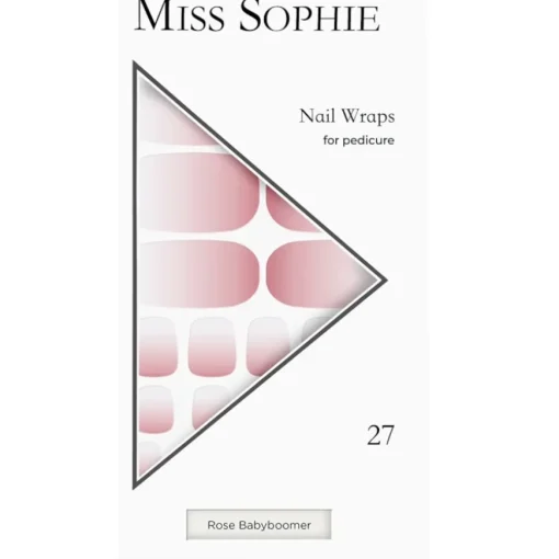 Nagelfolien Rose Babyboomer Pedicure Wrap von Miss Sophie