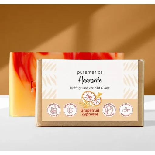 Natur-Seifen Haarseife Grapefruit Zypresse von puremetics