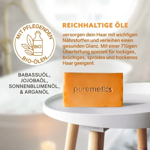 Natur-Seifen Haarseife Zitrone Vanille von puremetics