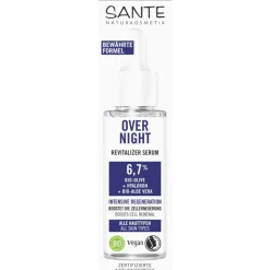 Overnight Revitalizer Serum mit Bio-Olive, Hyaluron & Bio-Aloe Vera von Sante Naturkosmetik