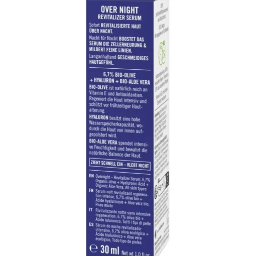 Overnight Revitalizer Serum mit Bio-Olive, Hyaluron & Bio-Aloe Vera von Sante Naturkosmetik