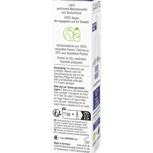 Overnight Revitalizer Serum mit Bio-Olive, Hyaluron & Bio-Aloe Vera von Sante Naturkosmetik