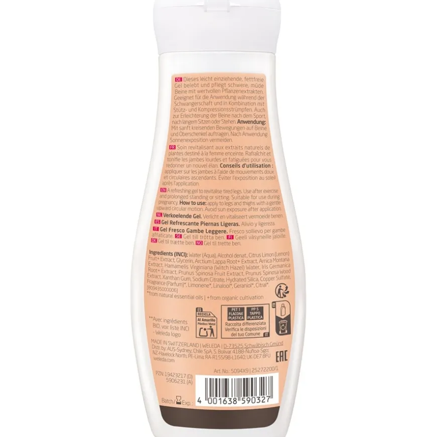 Schwangerschaftspflege Leichte Beine Frische Gel Belebt und pflegt schwere, müde Beine von Weleda