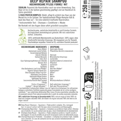Shampoo Deep Repair Shampoo von Sante Naturkosmetik