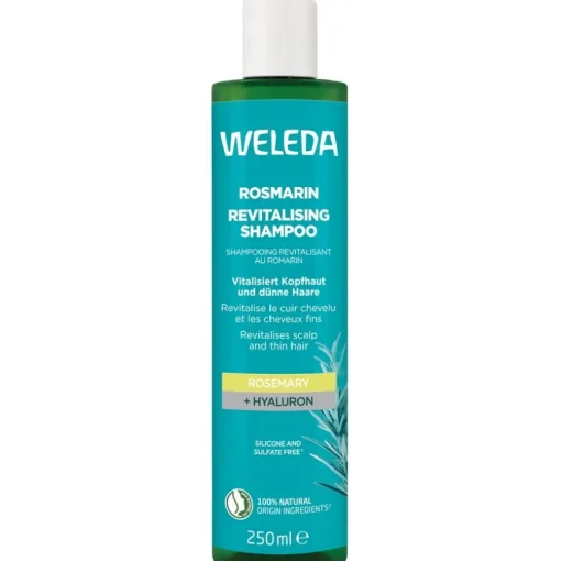 Shampoo Vitalisierendes Rosmarin Shampoo Ohne Silikone, mit Hyaluronsäure & Bio-Rosmarinöl für Volumen & Pflege von Weleda