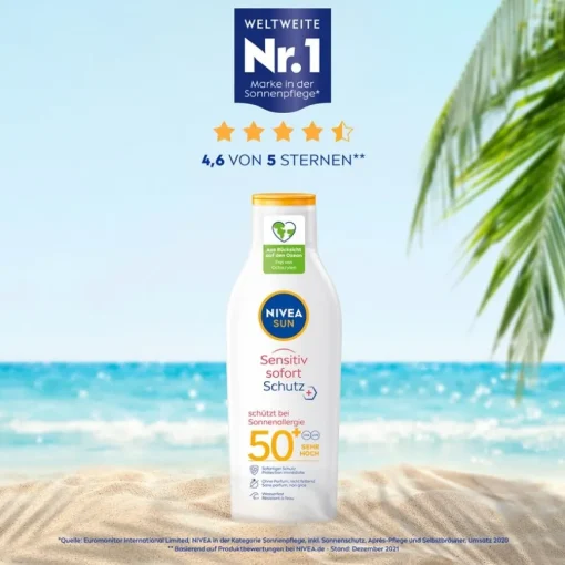 Sonnenschutz Sensitive Sofort-Schutz Sonnenlotion LSF 50+ Anti-Sonnenallergie von NIVEA