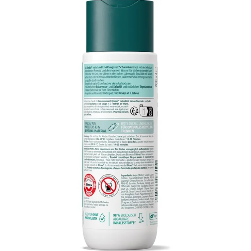 Sprudelbäder Schaumbad Erkältungszeit Naturkind von Kneipp