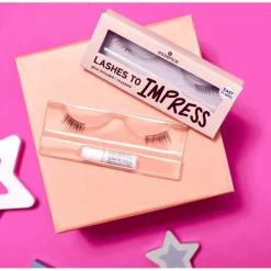 Wimpern LASHES TO IMPRESS False Lashes Set (inkl. Kleber) von Essence