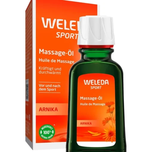 Öle Sport Massage-Öl Arnika Die Massge ist durchblutungsfördernd, durchwärmt und lockert Muskeln von Weleda