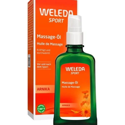 Öle Sport Massage-Öl Arnika Die Massge ist durchblutungsfördernd, durchwärmt und lockert Muskeln von Weleda